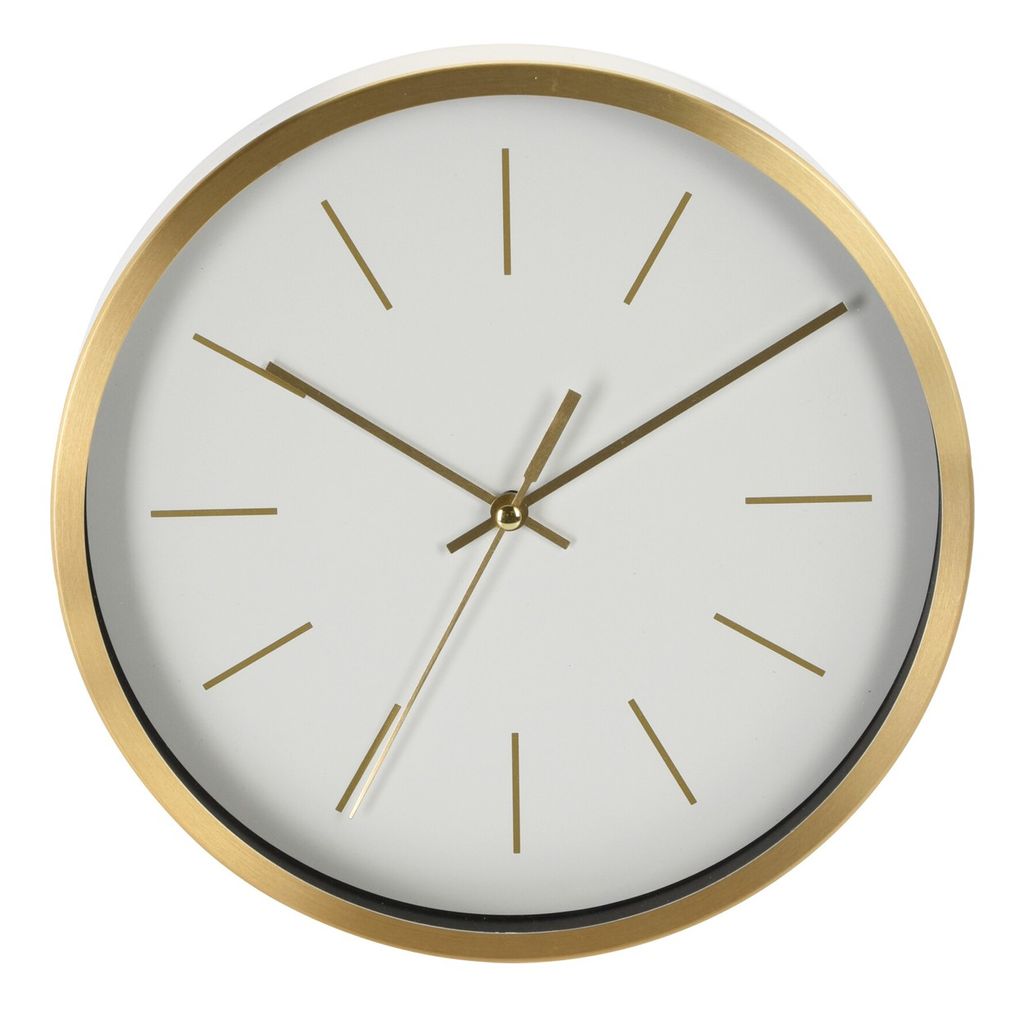 Orologio da parete rotondo in oro bianco 25 cm Immagine del prodotto 