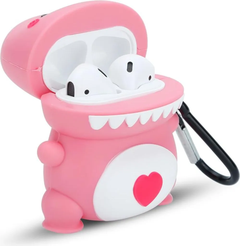 Custodia Silicone Cadorabo per AirPods 1 e 2 - Rosa con Gancio