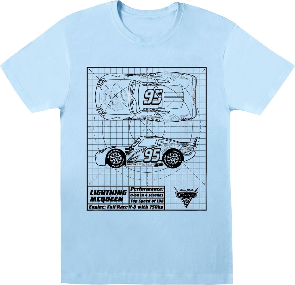 Cars - T-Shirt für Herren BI474 (S) (Babyblau)