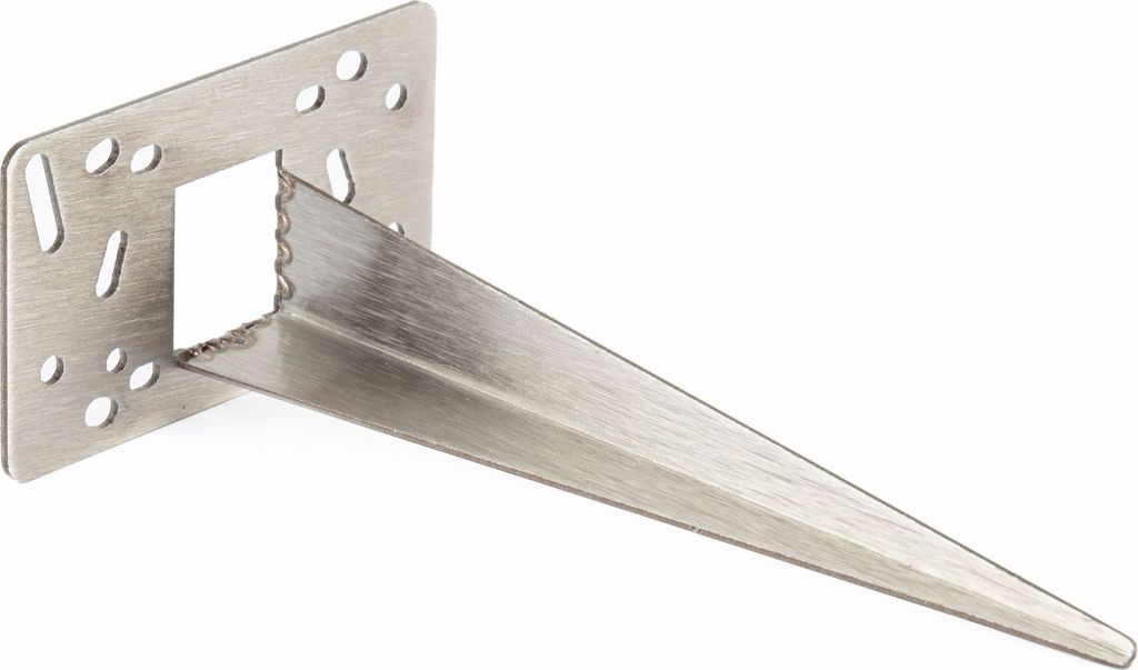 Novatool Erdspieß Metall 10 x 6 x 18 cm Edelstahl Profi Bodenanker für Lampen Bodenhülse Gartenspiess Gartenspieß Gartenzubehör Steckdosensäu...