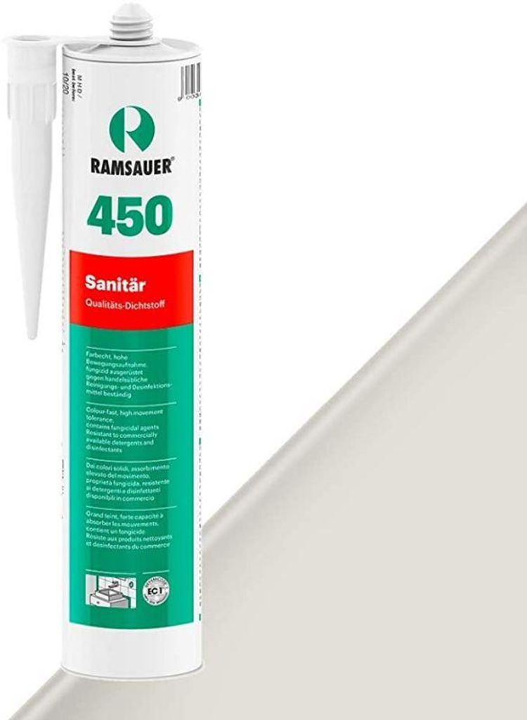 RAMSAUER 450 Sanitär Silikon 310 ml Kartusche Silbergrau Produktbild 