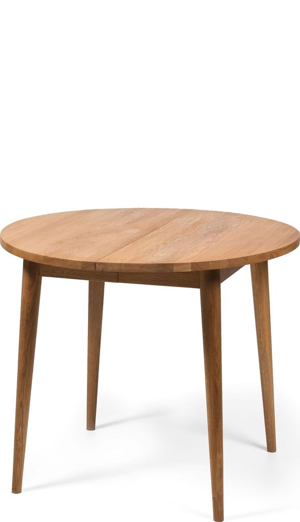 Esstisch BO, aus Eichenholz mit Mattlackierung, 90cm, 1 Verlängerung, Küchentisch aus Massivholz im skandinavischen Design