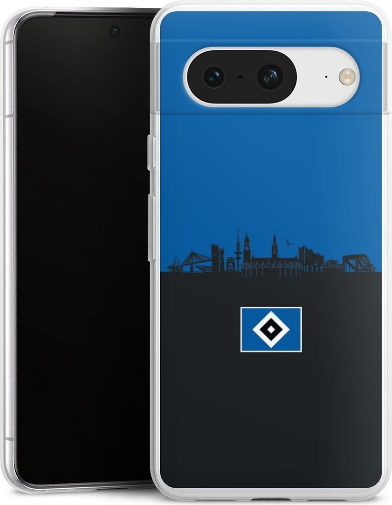DeinDesign Slim Hülle für Google Pixel 8 Silikon Case Ultra Dünn Handyhülle HSV Hamburg Skyline