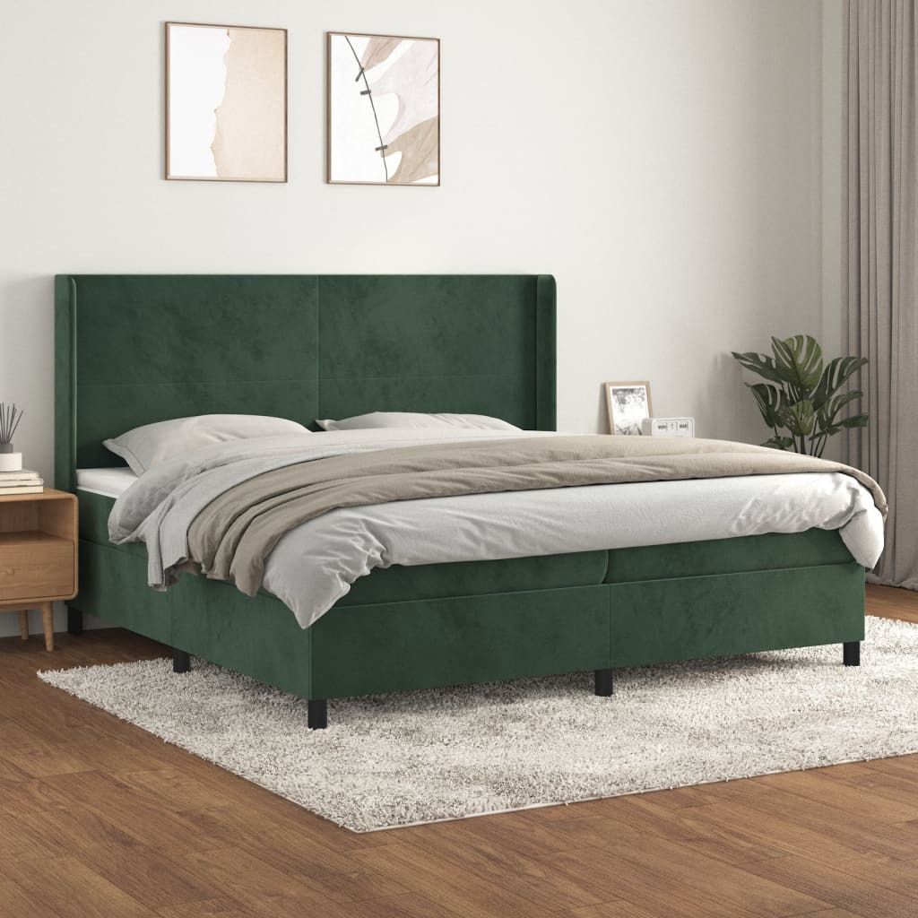 "2024"cloris Boxspringbett mit Matratze Dunkelgrün 200x200 cm Samt - Klassische Betten CHY96378631