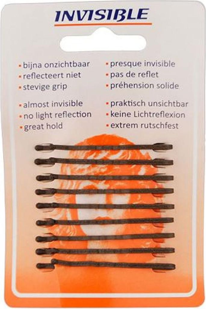 Invisible Haarspange kurz Braun 9st