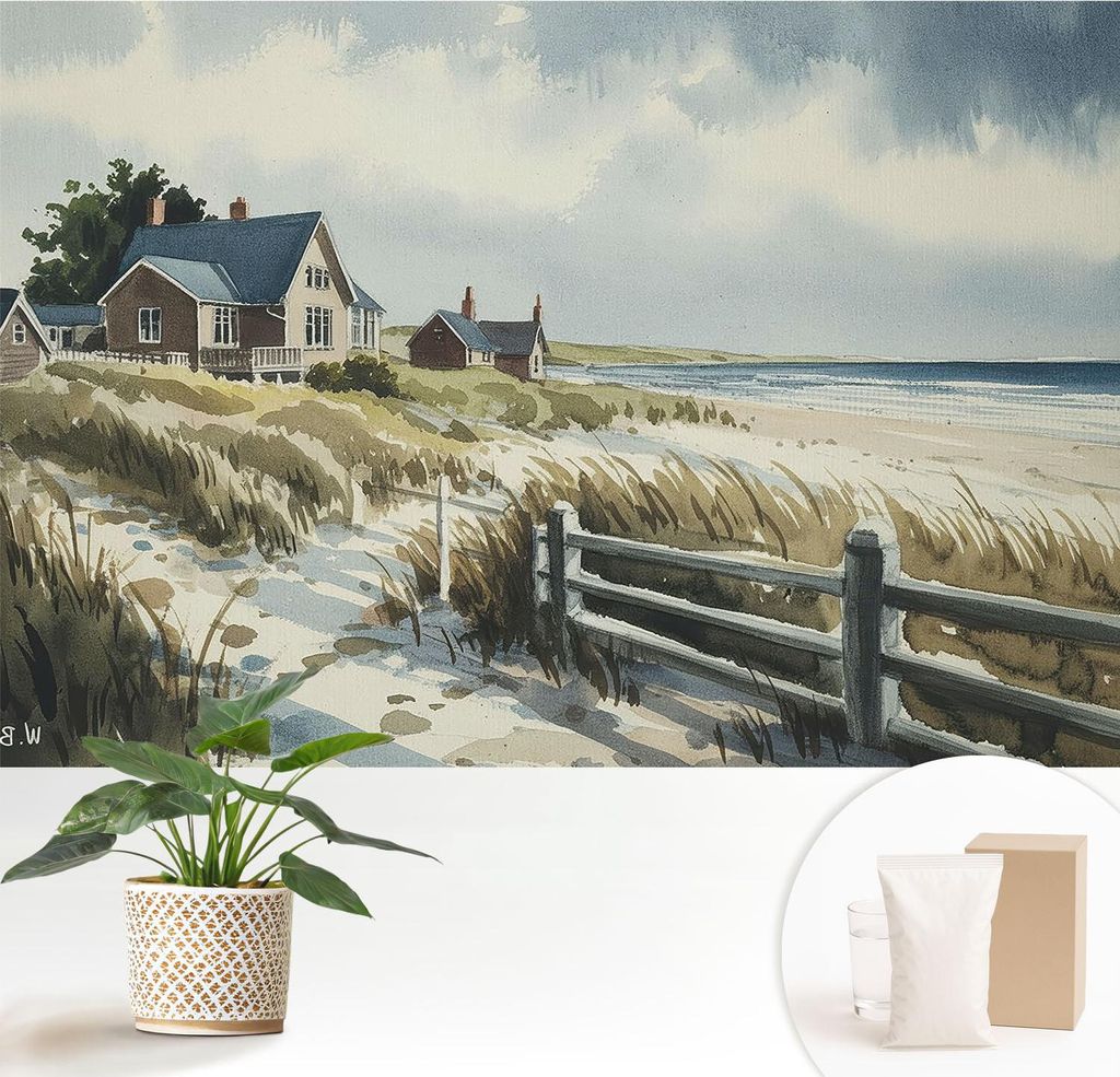 Fototapete - 152x104 cm - Tapete - Wandtapete - Wandbilder - Dekofolie - Tapete Folie - Wand - Dekoration - Wohnzimmer - Stranddünen