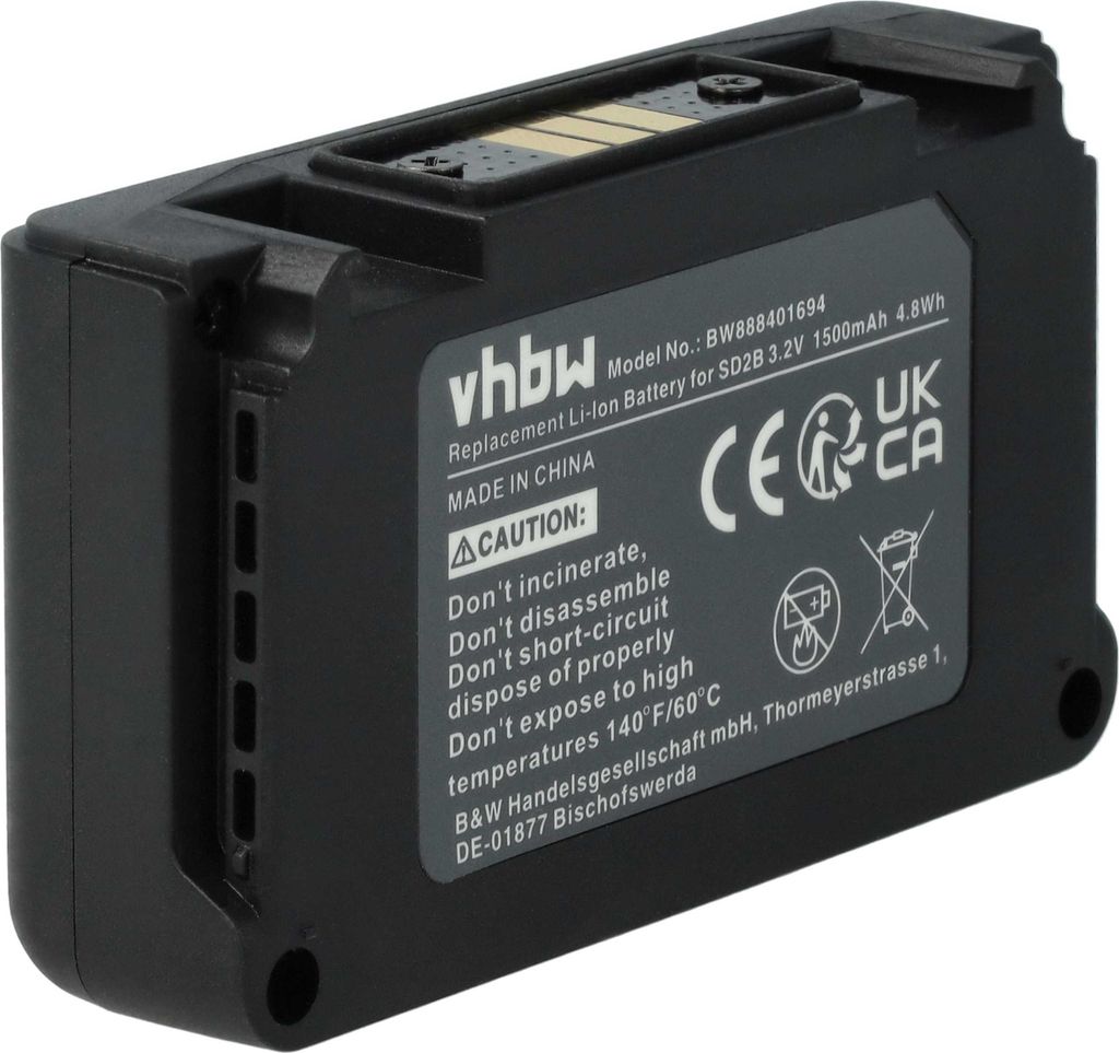 vhbw Akku Ersatz für Sony SD2B, BATC-4AA für Digitales Funksystem, Taschensender (1500 mAh, 3,2 V, Li-Ion)