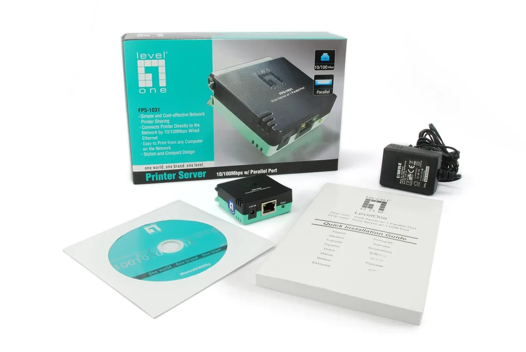 Serveur d'impression LevelOne FPS-1031 : Relier port parallèle à RJ45