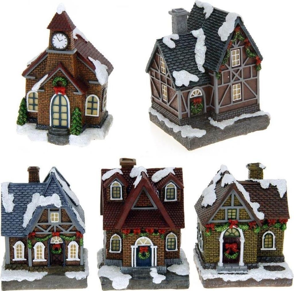 ToCi Beleuchtetes Weihnachtsdorf mit 5 Weihnachtshäuser Produktbild 
