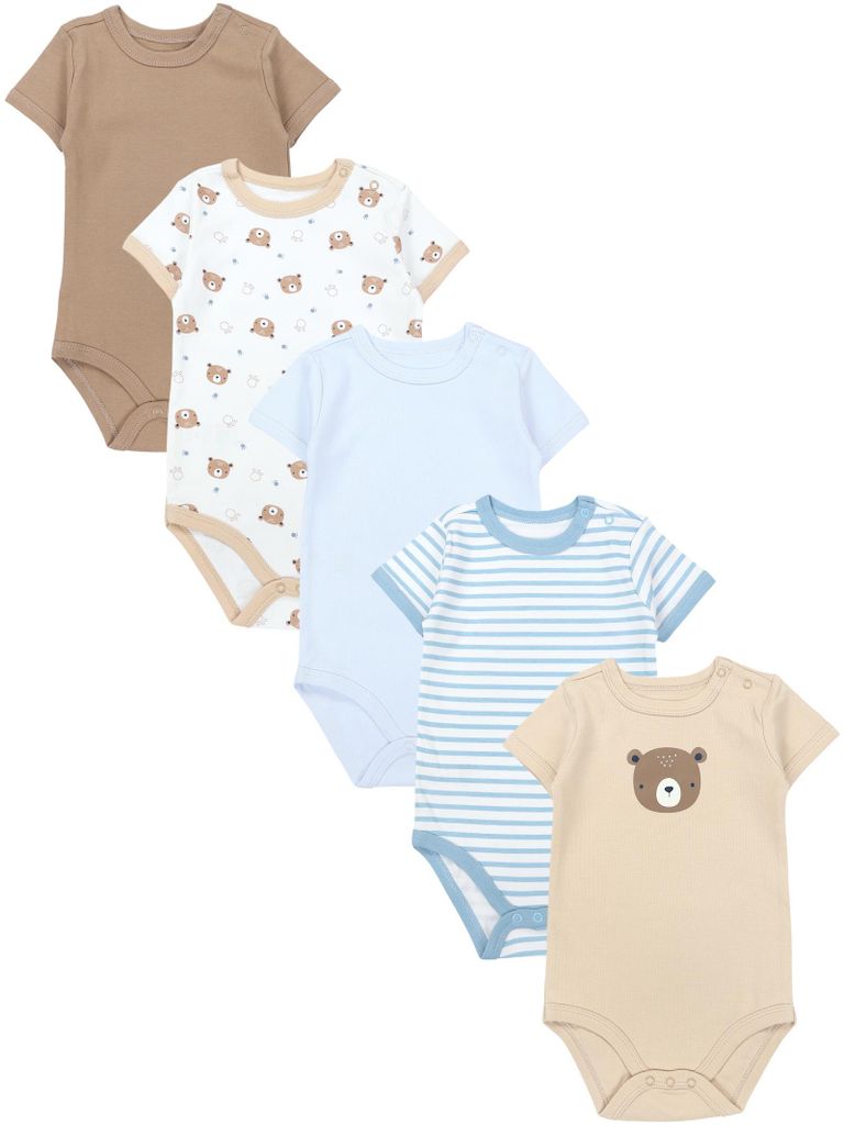 TupTam Jungen Baby Body Kurzarm in Unifarben - 5er Pack, Produktbild 