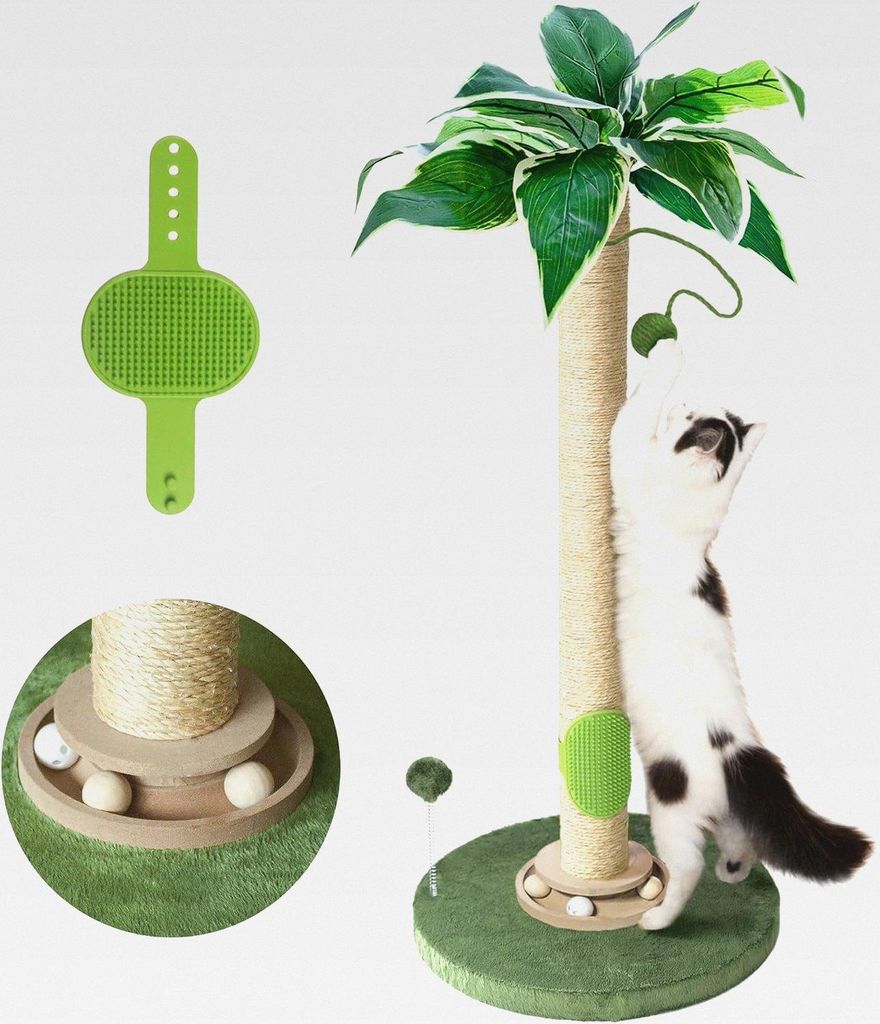 Katze Kratzbaum 84cm Katze Kratzer Hoch Kratzbäume für Indoor-Katzen mit Katzenspielzeug und Interaktiven Ball Selbst Groomer für Kätzchen Erwa...