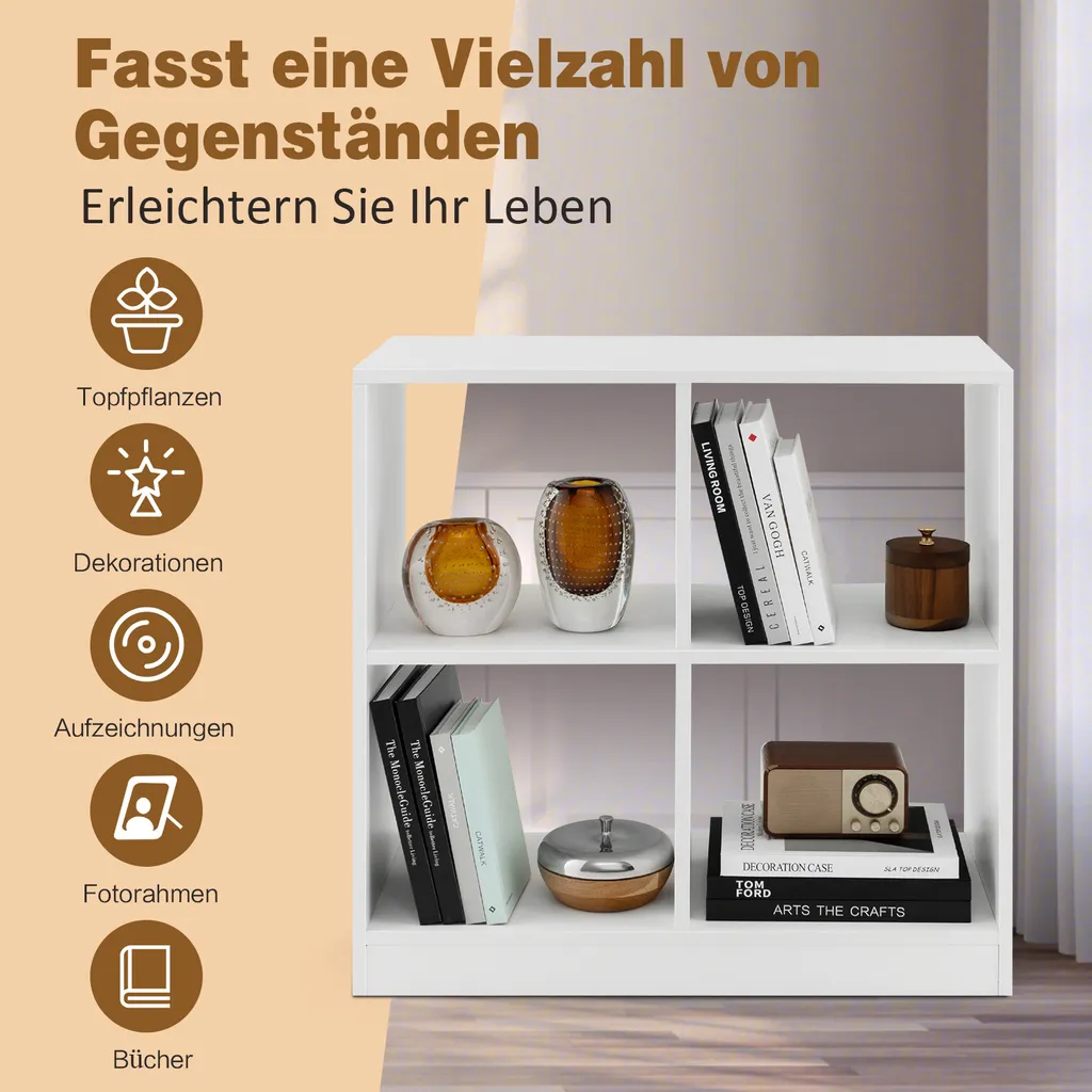 Optimisez votre Rangement avec cette Bibliothèque Compacte à 4 Casiers - 4