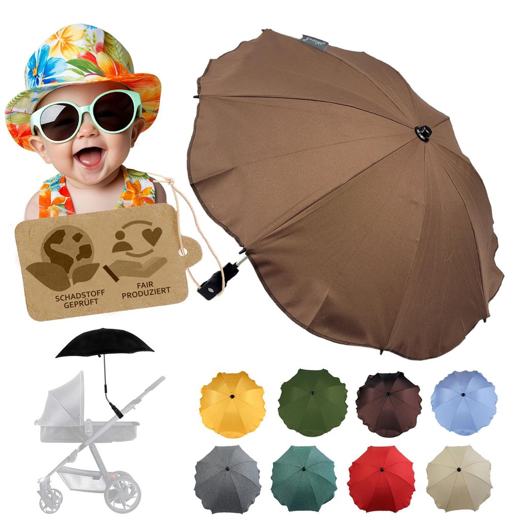 BAMBINIWELT Sonnenschirm für Kinderwagen Ø68cm UV-Schutz50+ Produktbild 