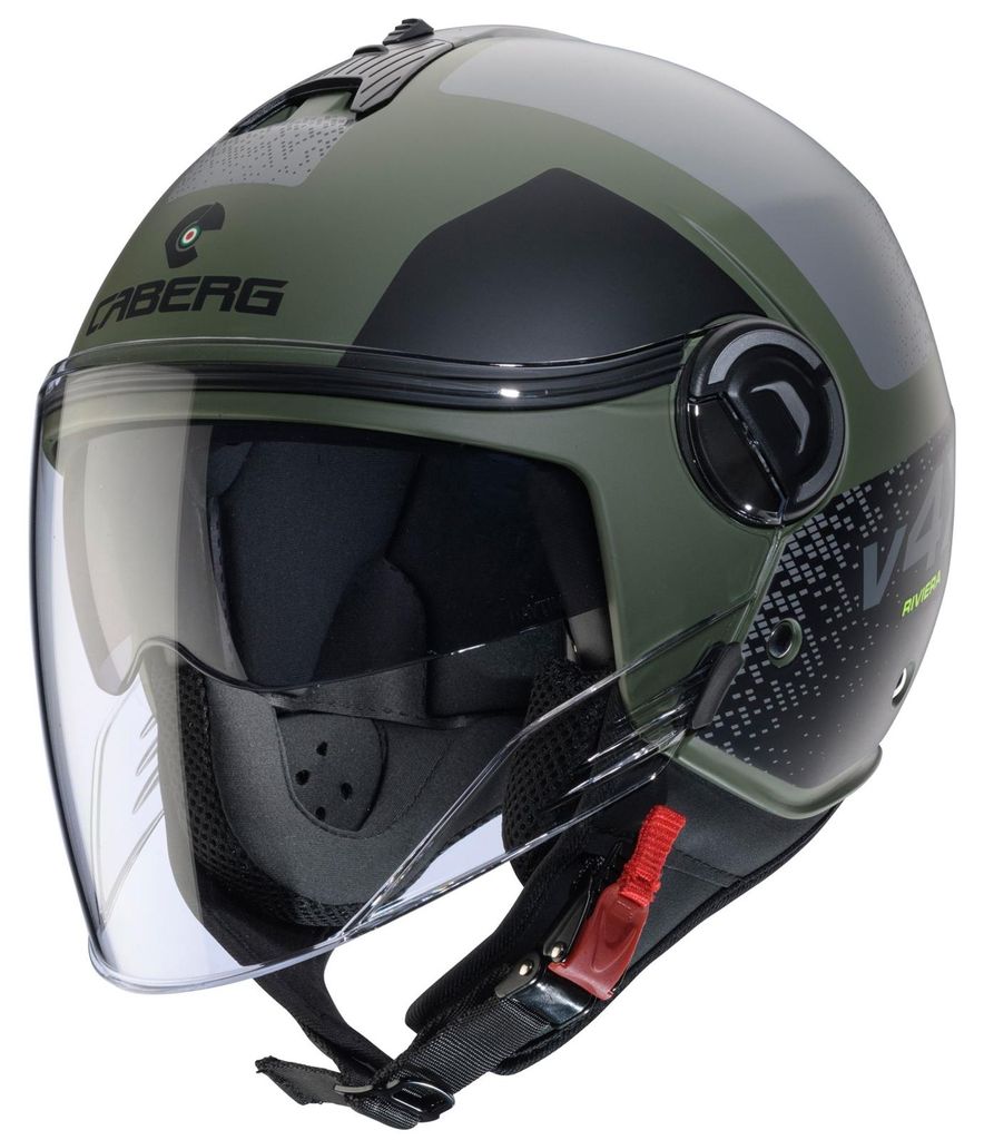Caberg Riviera V4 X Alpha jethelm, matgroen, maat M (57/58) Productafbeelding 