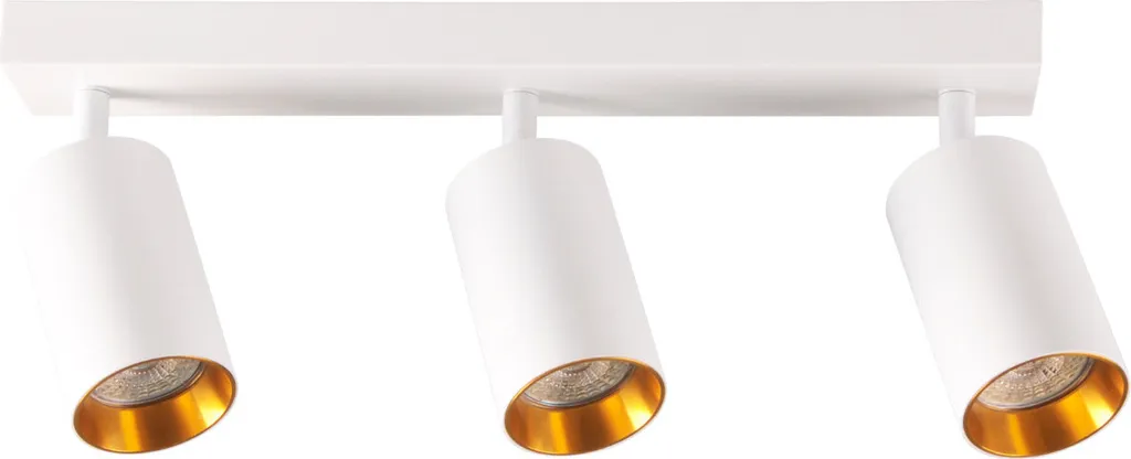 Éclairage salon et cuisine MARIBEL blanc or 3 spots GU10 orientables