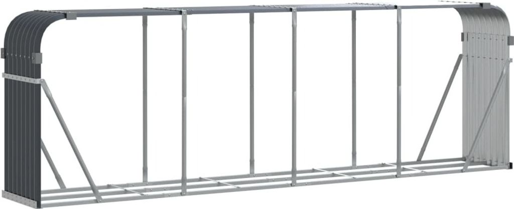 vidaXL Riparo per legna da ardere antracite 300x45x100 cm Immagine del prodotto 