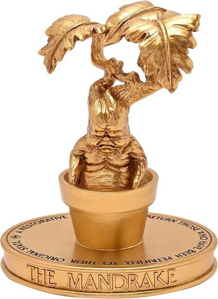 Mandragore dorée Harry Potter : statue de collection finition luxe