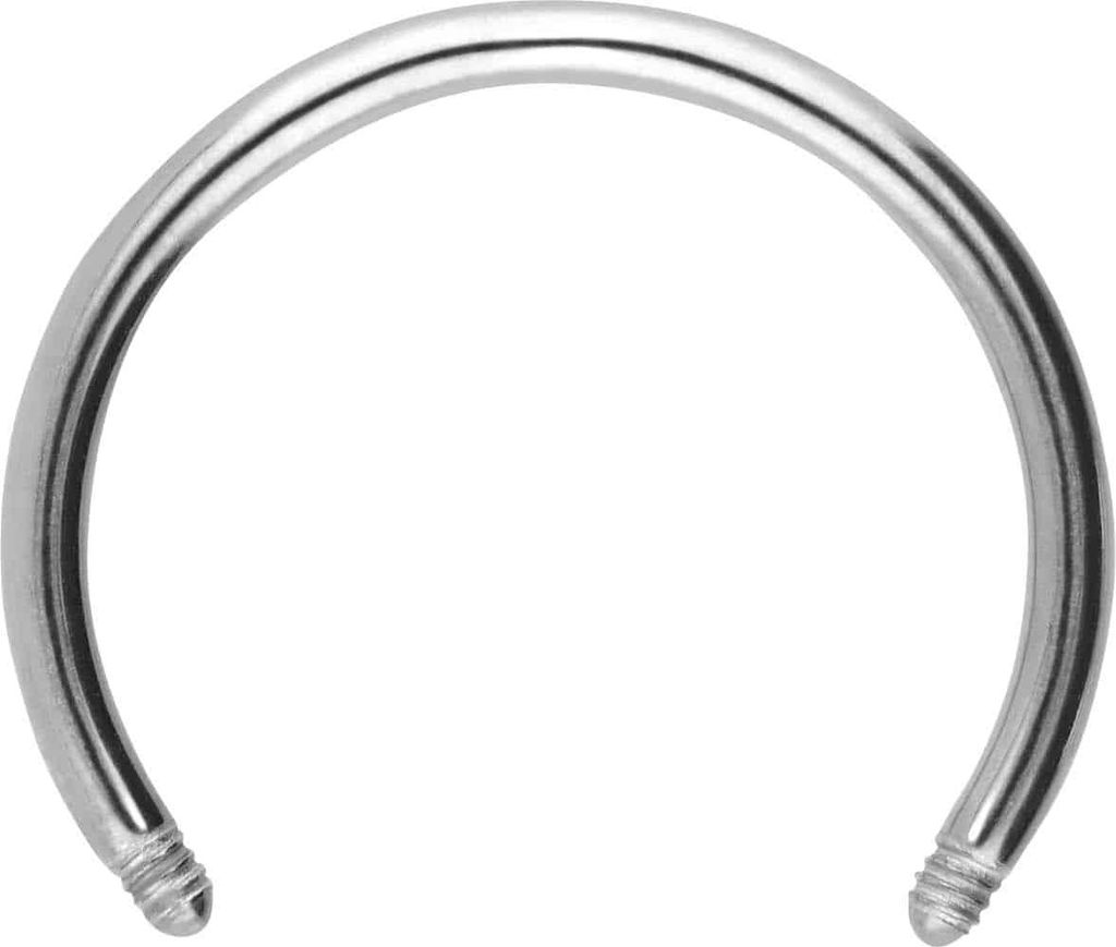 Ohrpiercing, Nasenpiercing, Septum Piercing Chirurgenstahl Hufeisenring ohne Kugeln Silber Innendurchmesser: 12mm + Stabstärke: 1,2mm