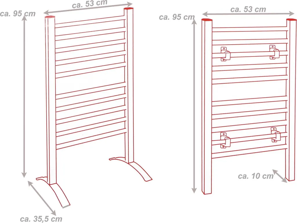 Sèche-serviettes alu Dirt Devil à double installation libre ou mur - 10