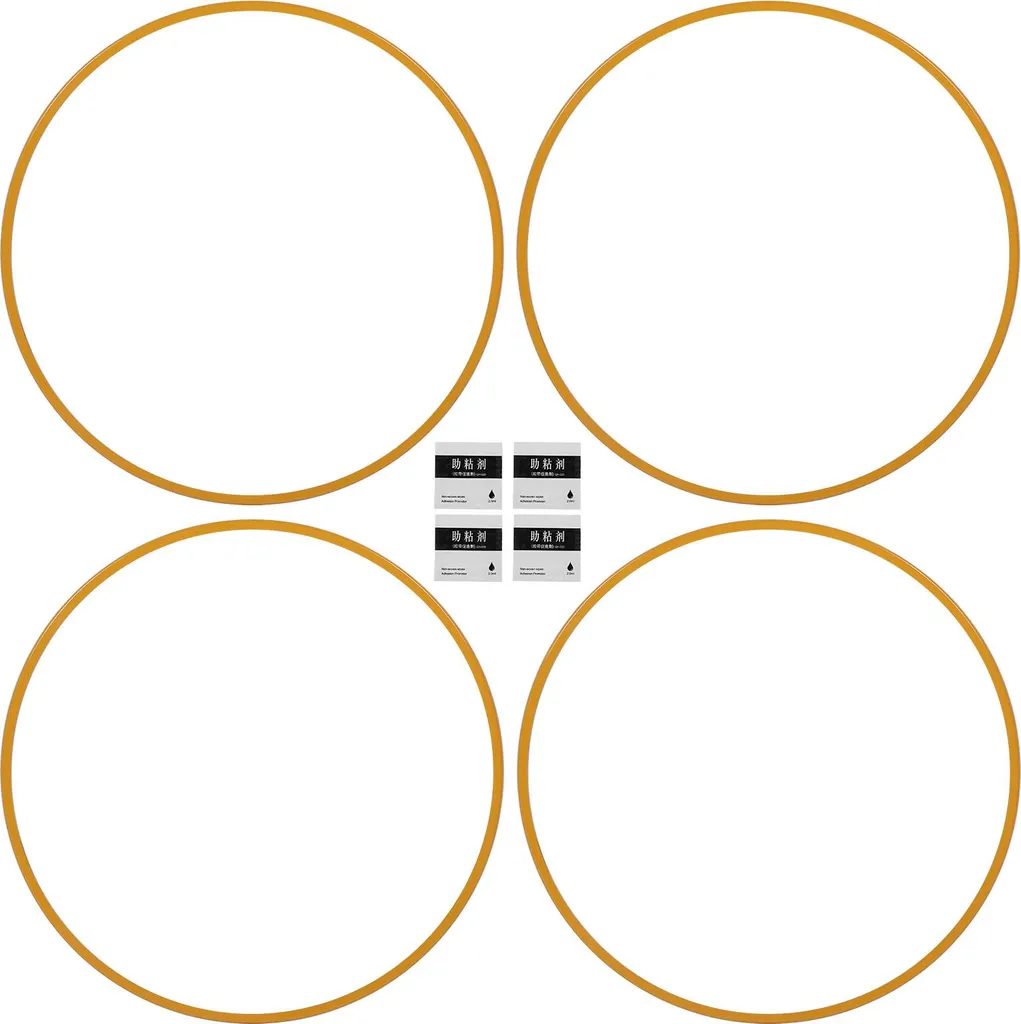 4 Protections de Jantes 19 Pouces en Alliage d'Aluminium Jaune Universel