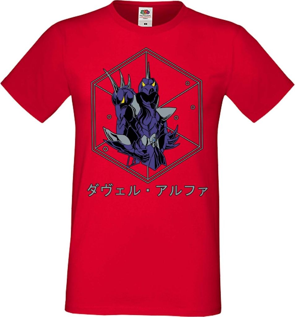 Herren T-Shirt Manga Anime Saint Anime Seiya Knights Of The Zodiac Dragon Shiryu Dragon Shiryu, Man L / Rot