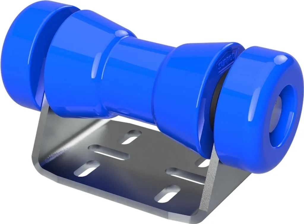 Rullo Chiglia SUPROD 130mm Poliuretano Blu Supporto B Zincato Barca