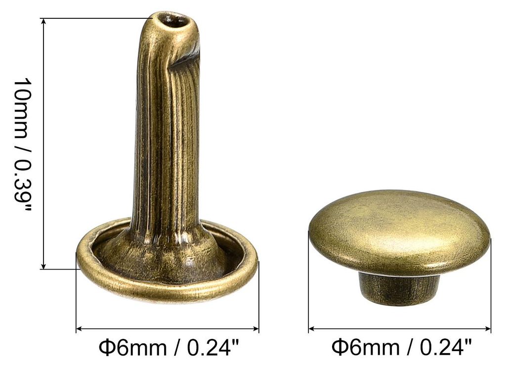 100 Paar Leder Nieten Set, 6x10mm Hohlnieten Ledernieten Nieten fš¹r Kleidung, Nietenzange, Schlagnieten, Rundkopfnieten Werkzeug, Nietwerkzeug f...