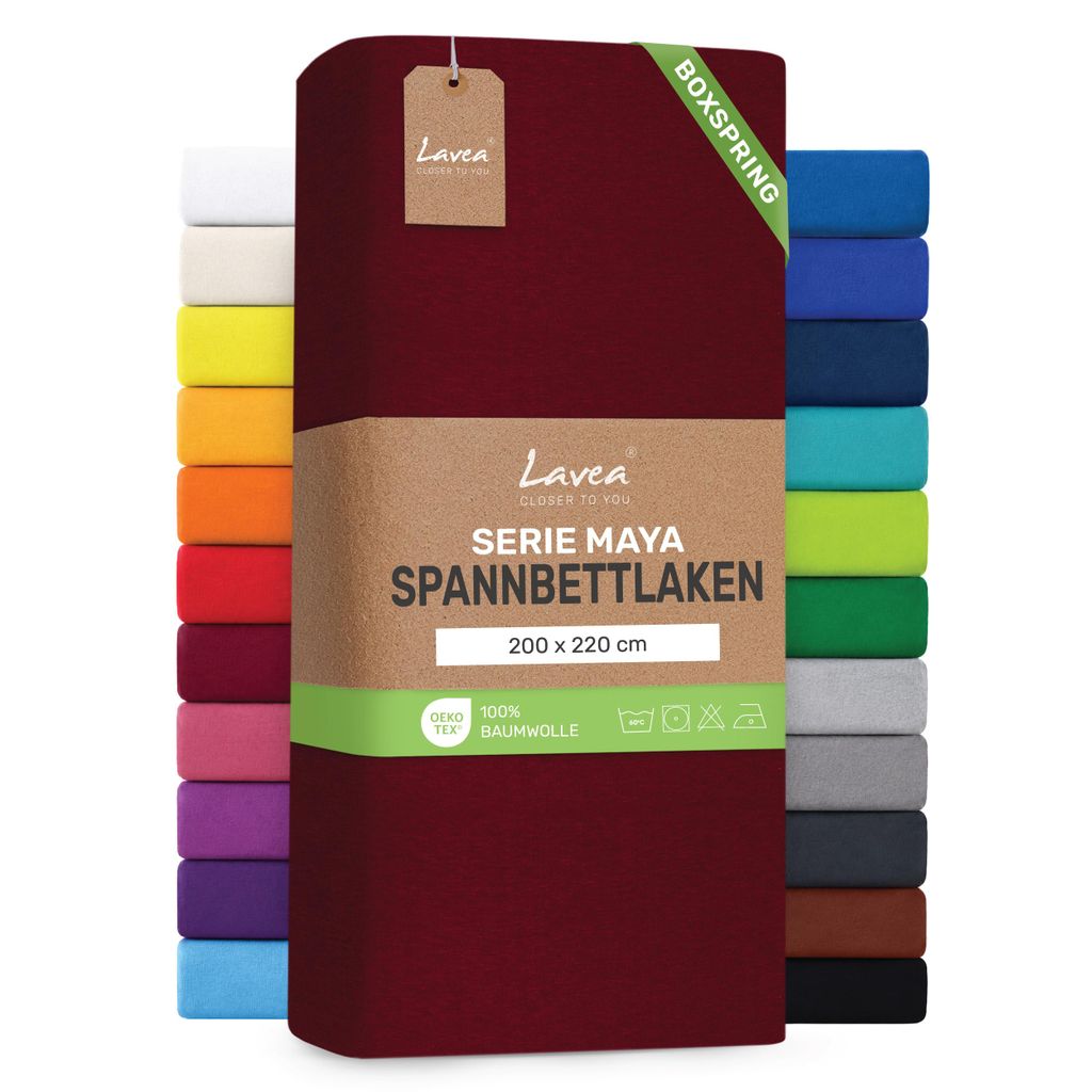 Lavea® Spannbettlaken 200x220 cm - Boxspringbett, Jersey, Produktbild 