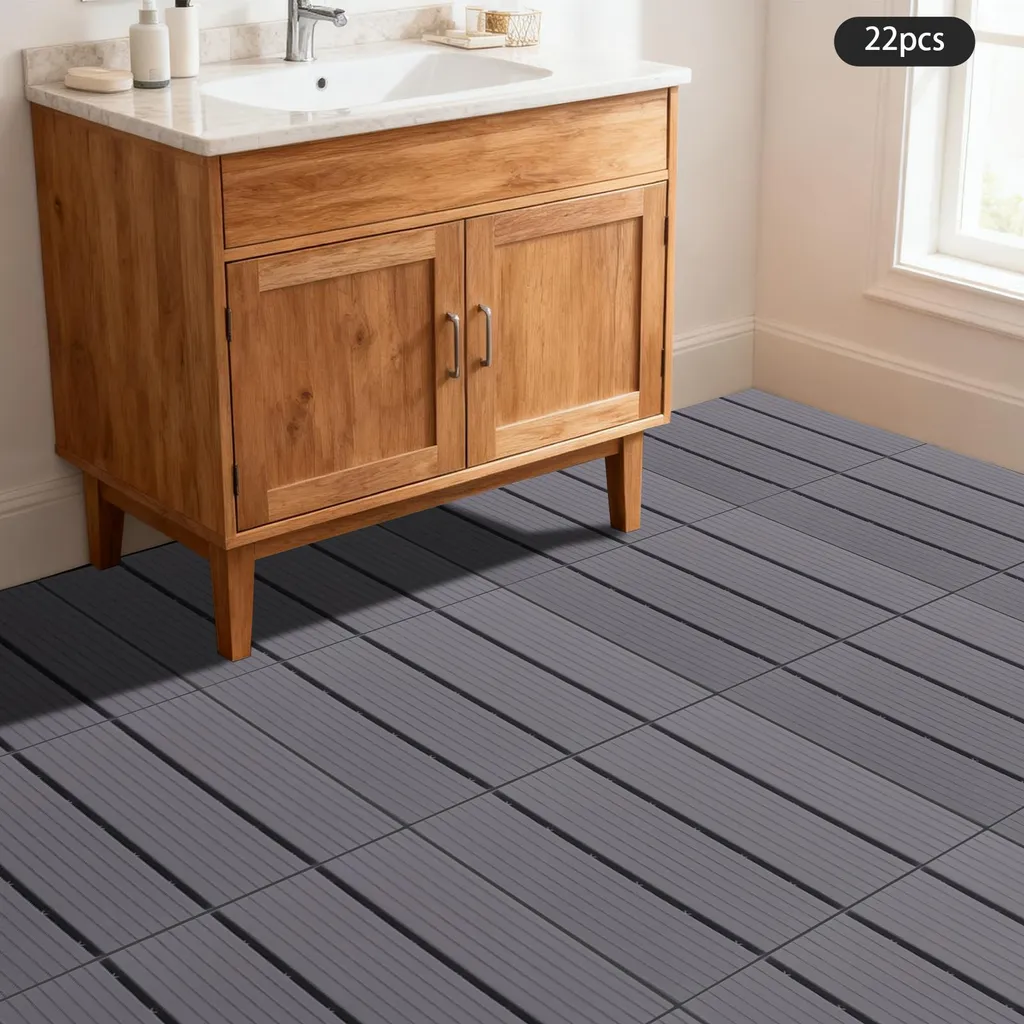 Rénovation terrasse DIY facile : lames clipsables Gris Westminster 30cm