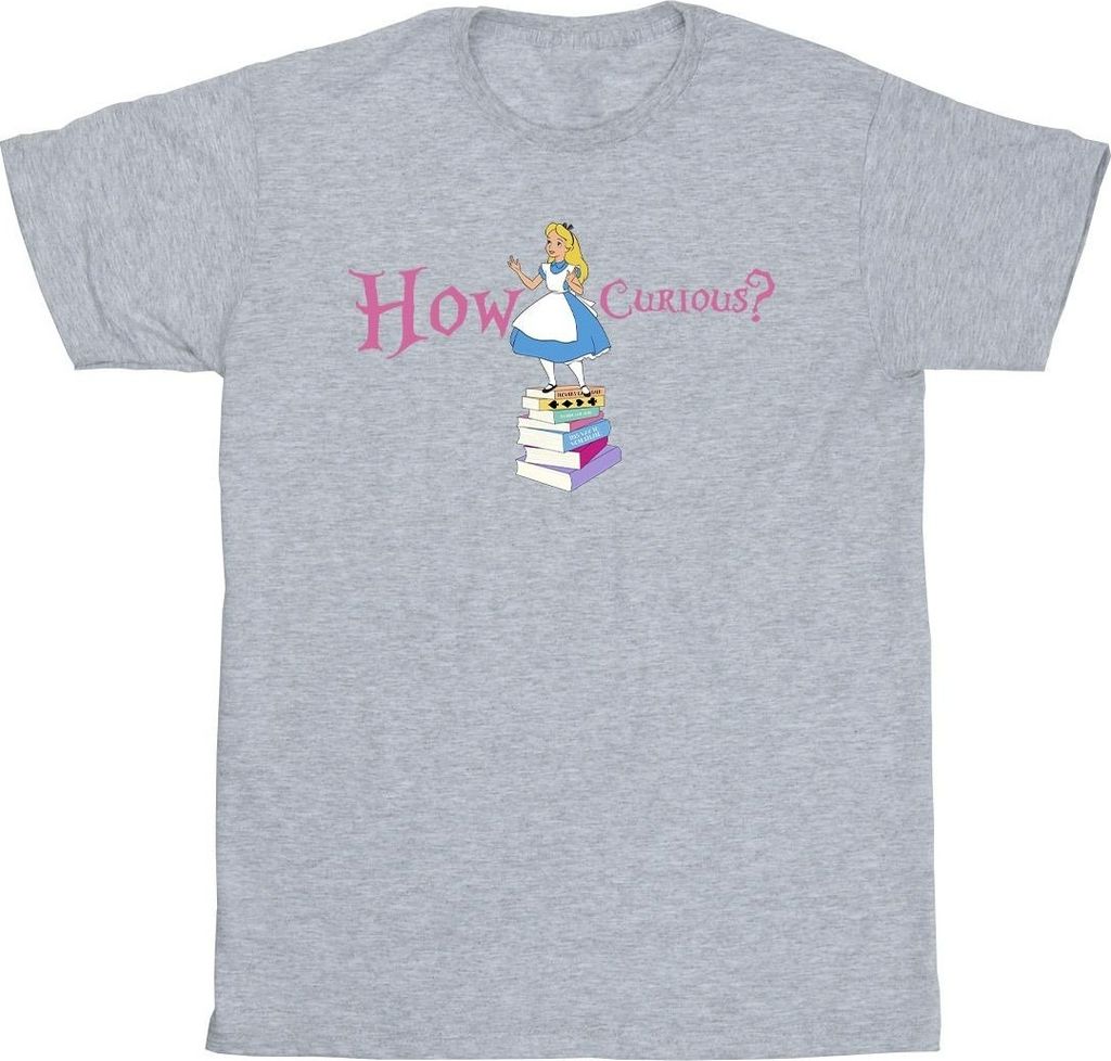Disney - "Alice In Wonderland How Curious" T-Shirt für Herren BI10385 (S) (Grau)