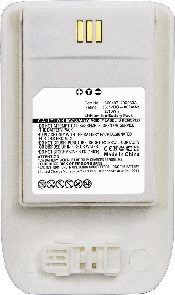 Batterie de remplacement pour téléphone DECT Ascom et Mitel 600d 610d