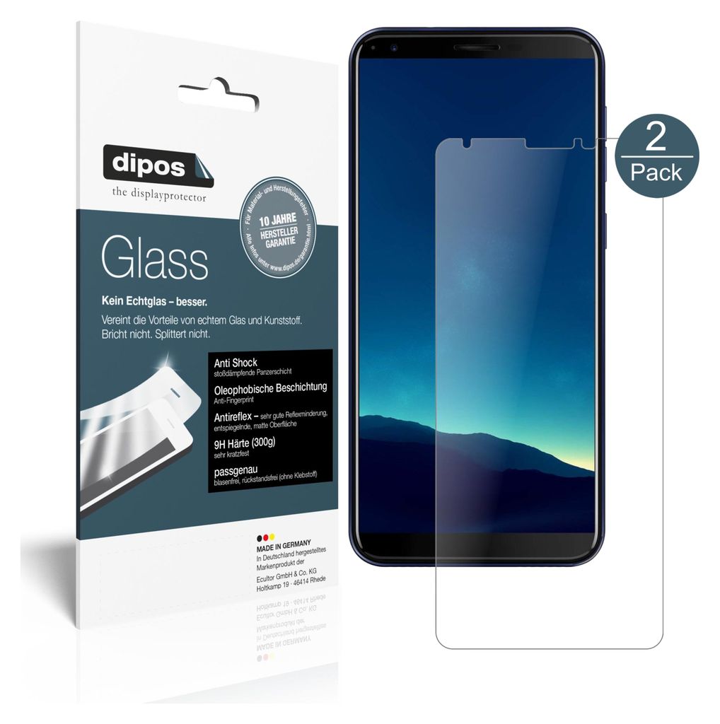 2x Schutzfolie für Cubot R11 matt - Anti-Shock 9H Folie dipos Glass Displayfolie