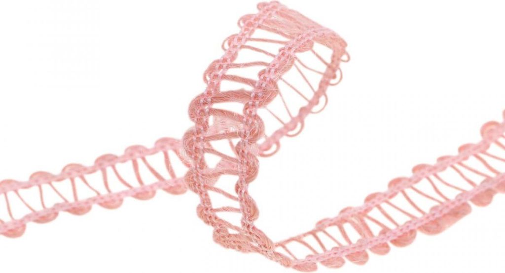 Schmuckband Altrosa 15mm x 15m Spitzenband Nachbildung Floristenbedarf Hochzeit Geschenkband