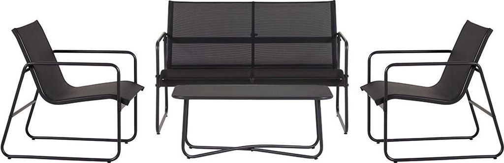 Theodor Sofa-Set 4 Teile schwarz.