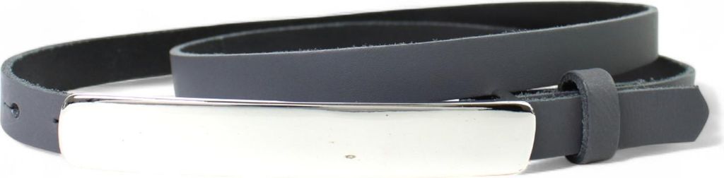 FRONHOFER 1,2cm schmaler Gürtel mit 12 cm silberfarbiger Gürtelschnalle 17574