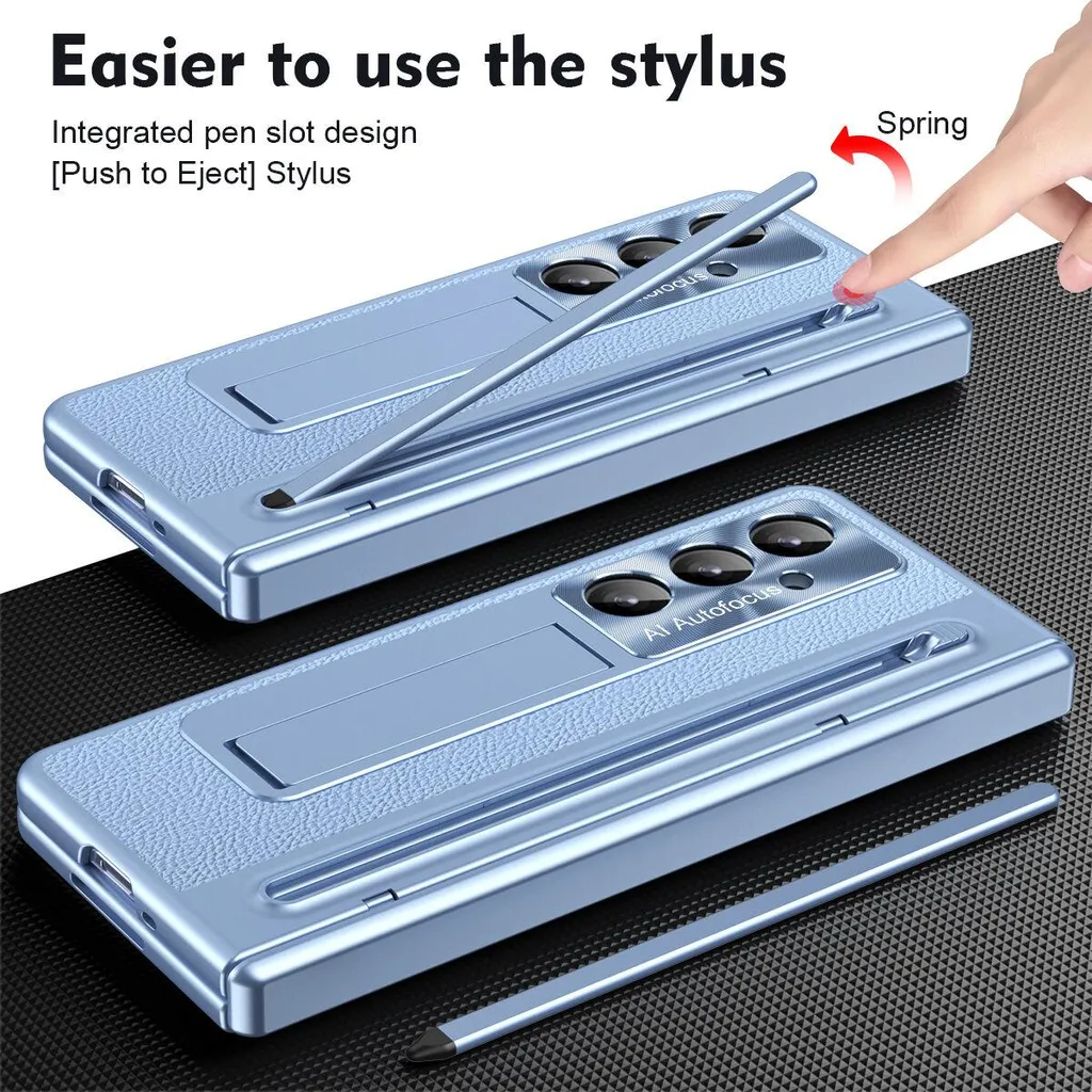 Custodia Samsung Galaxy Z Fold 7 Blu con Supporto Penna e Stand - 3