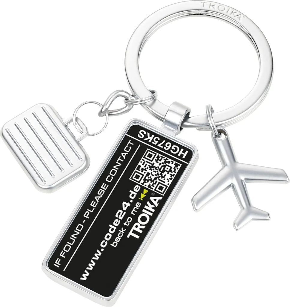 Portachiavi TROIKA CODE24 Argento Cromato - Accessorio Viaggio Sicuro