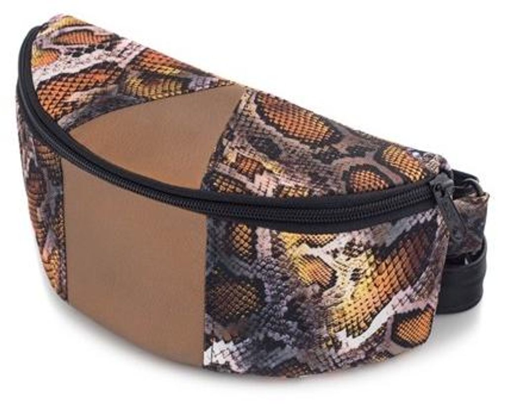 Vegane Schlangenleder-Gürteltasche „Gold Borneo“