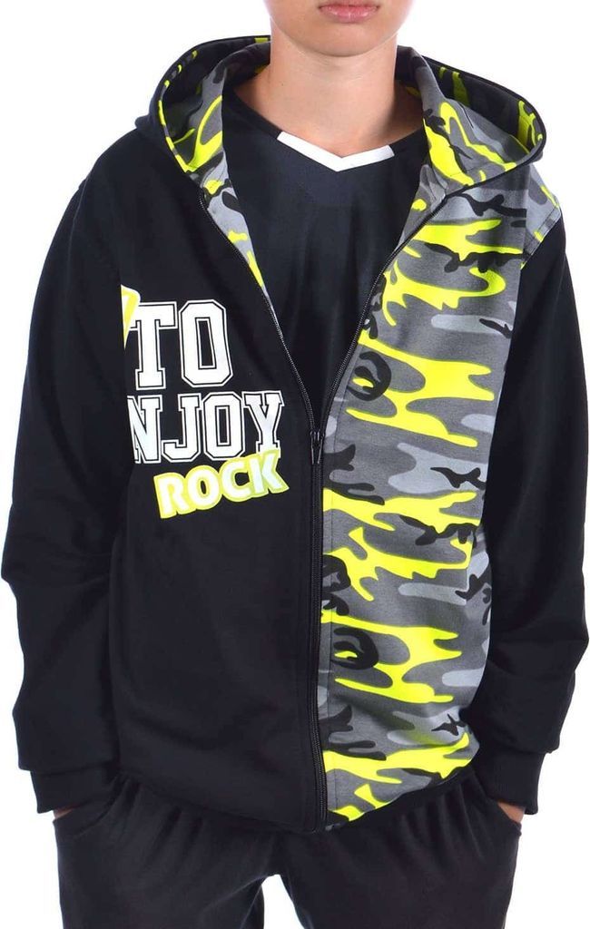 BEZLIT Jungen Sweatjacke mit Kapuze Schwarz-Grau 122