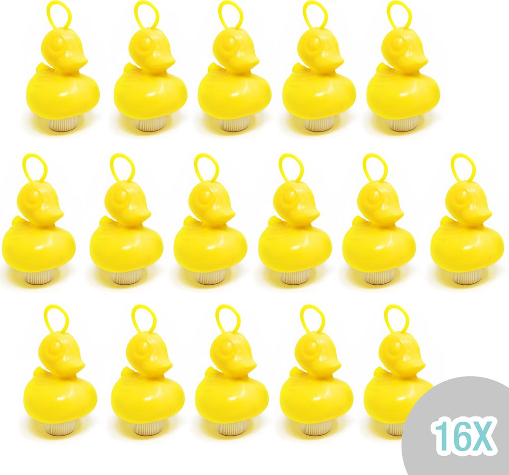 16x Enten Angeln Pool Wasserspielzeug - Angelspiel Enten mit Öse & Gewicht | Kinder Spielzeug Entenangeln für Angeln mit haken | OHNE Angel - Gelb