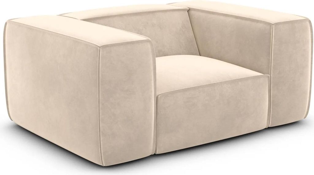 Samtstoff Sessel Arelia Creme