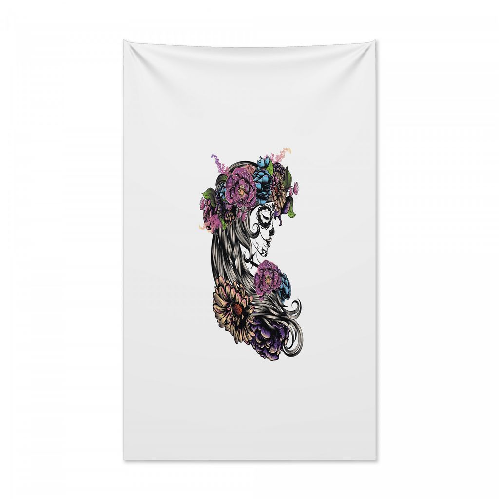 Abakuhaus Tag der Toten Wandteppich und Tagesdecke, Spanisches Mädchen aus Weiches Mikrofaser Stoff Kein Verblassen Klare Farben Waschbar, 140 x 2...