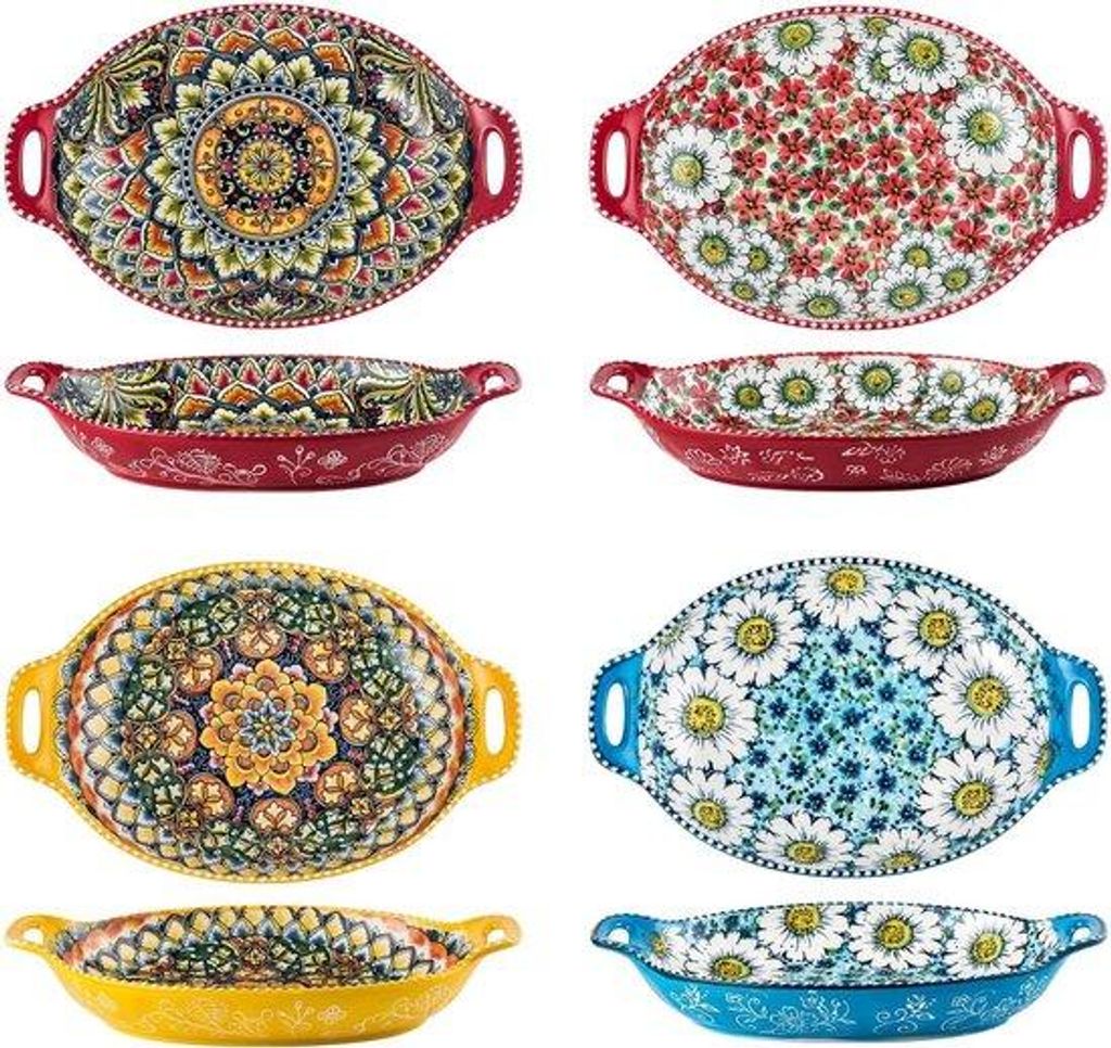 Pasta-Schüsseln Set 4tlg. 947ml bunt Keramik