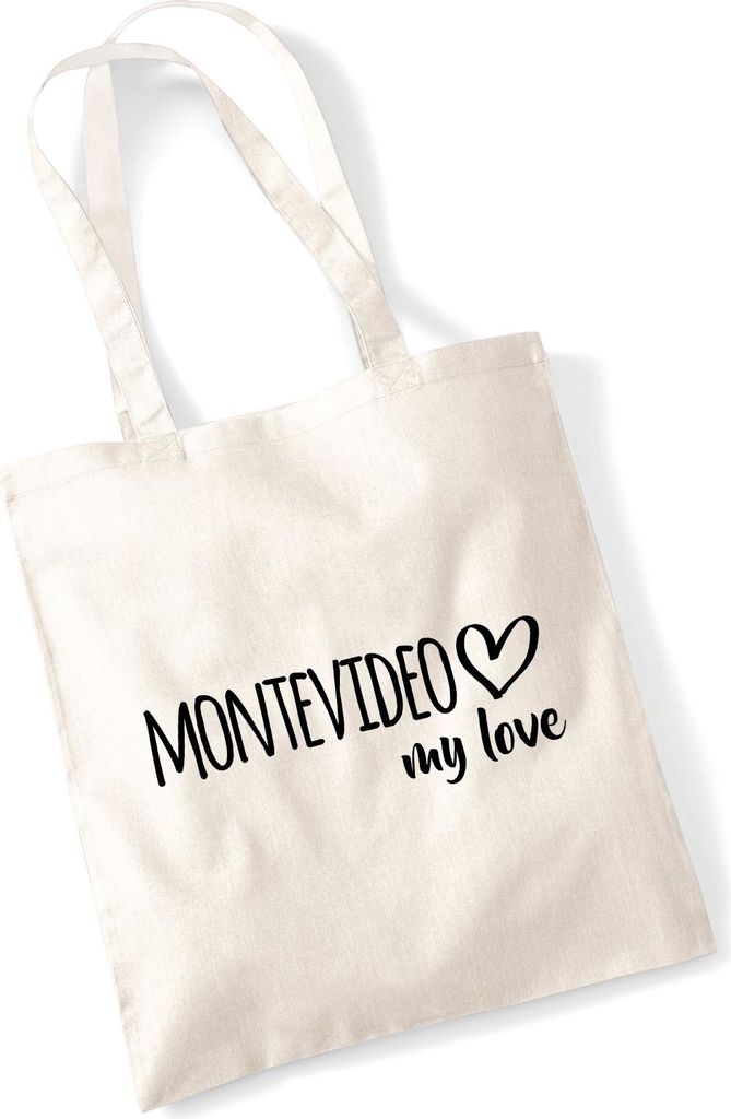 Huuraa Jutebeutel Montevideo my love 10 Liter Natural Baumwolle Tasche Geschenkidee
