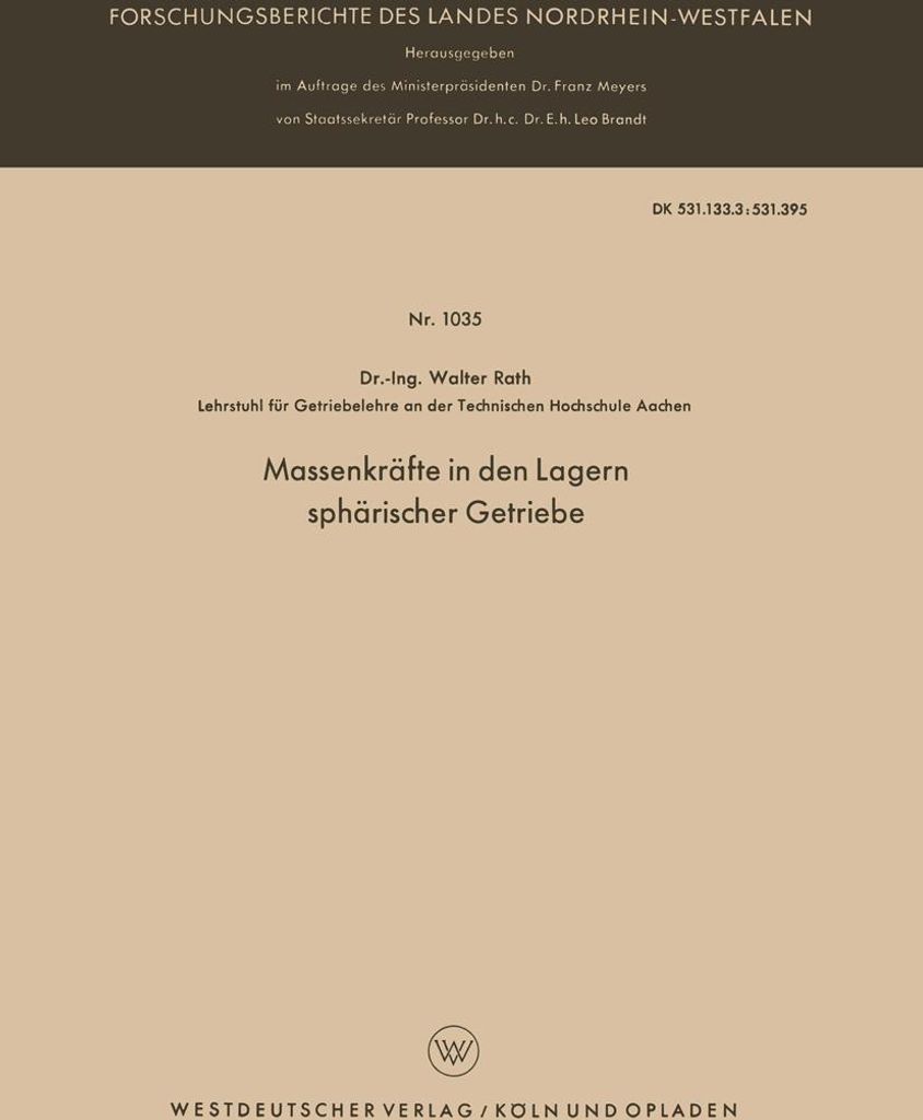 Massenkräfte in den Lagern sphärischer Getriebe