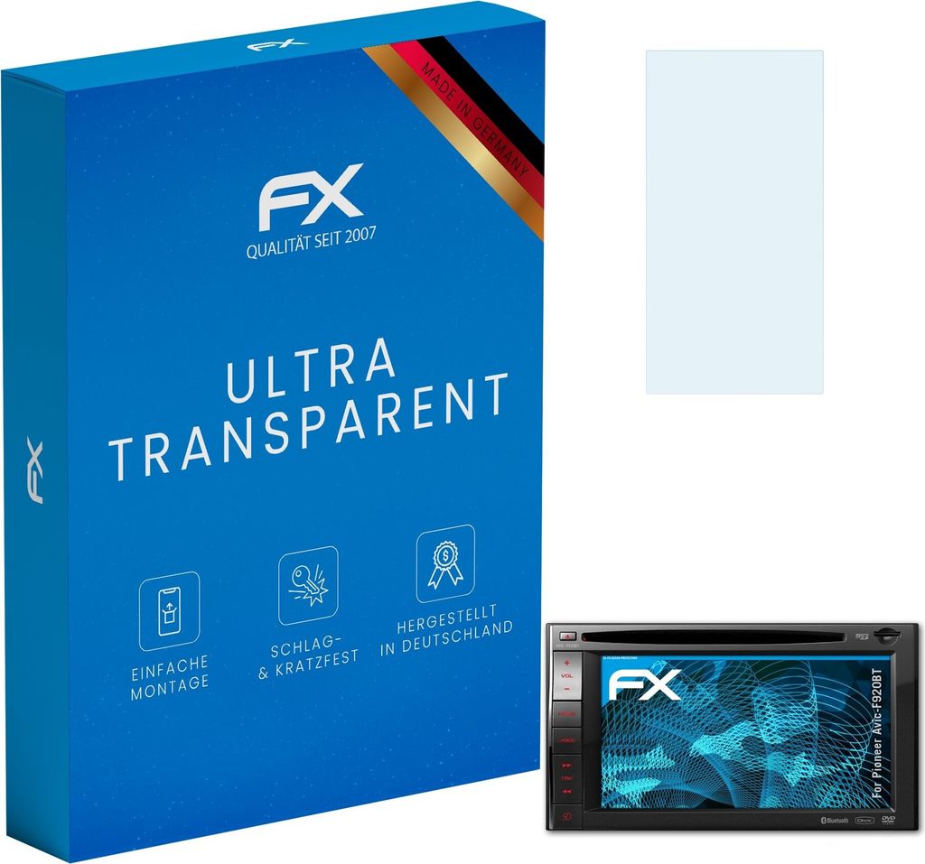 atFoliX FX-Clear 3x Schutzfolie kompatibel mit Pioneer Avic-F920BT Displayschutzfolie