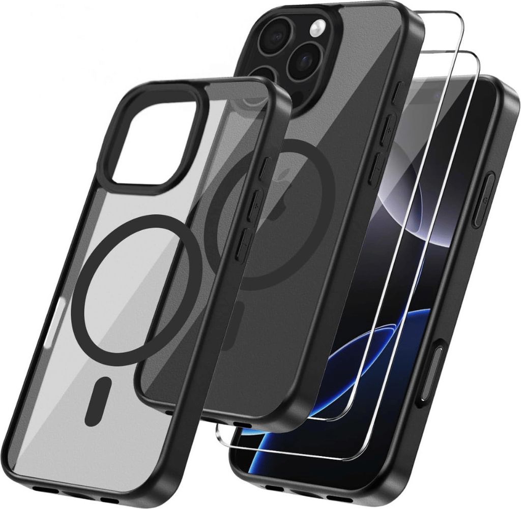 Hülle + 2X Schutzglas für iPhone 16 Pro MagSafe Panzerfolie Silikon Case Cover 9H