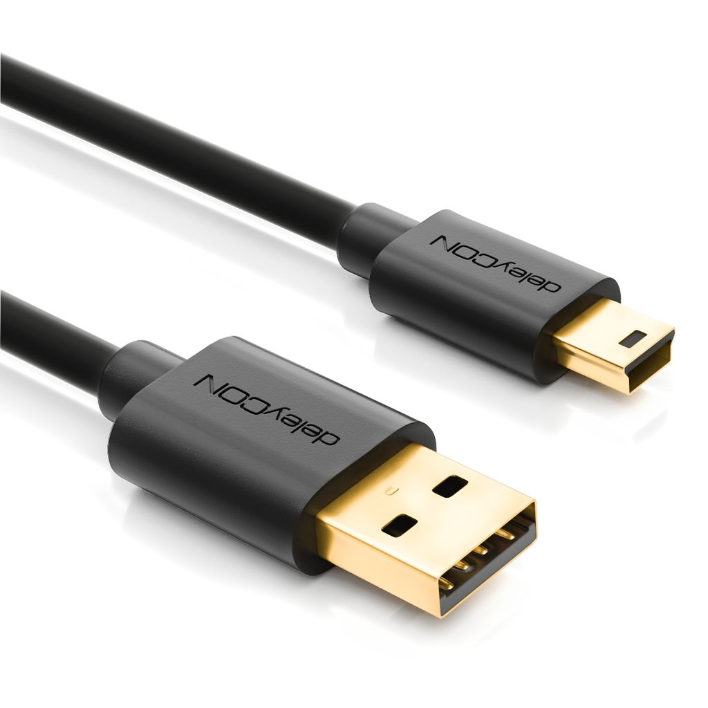 Datenkabel Mini USB Ladekabel  Kabel Typ A Stecker an Typ Mini-B 5-polig 