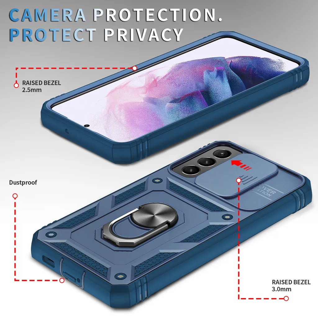 Custodia Samsung S23 Blu: Protezione Fotocamera e Porta Carte Robusta - 7