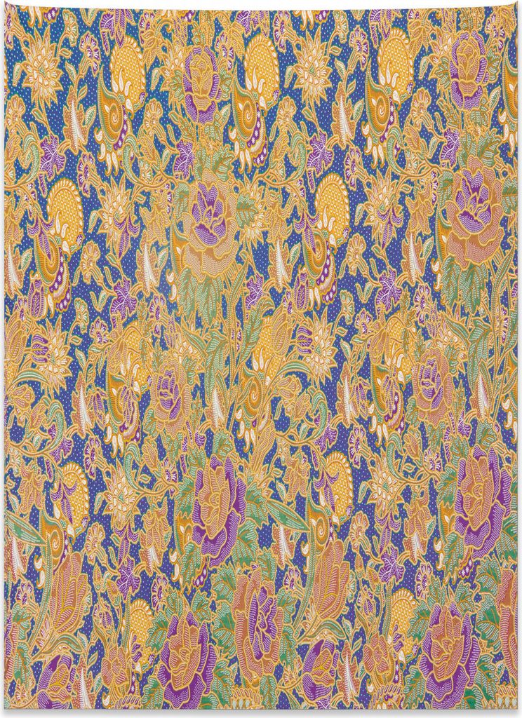 Abakuhaus asiatisch Wandteppich, Grafische indonesische Batik aus Weiches Mikrofaser Stoff Kein Verblassen Klare Farben Waschbar, 110 x 150 cm, Meh...